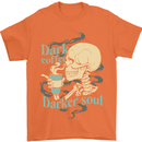 Dark Coffee Darker Soul Skull Mens T-Shirt 100% Cotton Orange