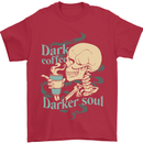 Dark Coffee Darker Soul Skull Mens T-Shirt 100% Cotton Red