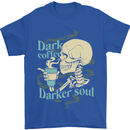 Dark Coffee Darker Soul Skull Mens T-Shirt 100% Cotton Royal Blue