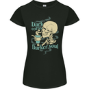 Dark Coffee Darker Soul Skull Womens Petite Cut T-Shirt Black