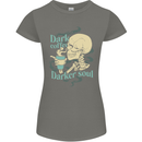 Dark Coffee Darker Soul Skull Womens Petite Cut T-Shirt Charcoal