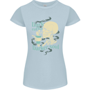 Dark Coffee Darker Soul Skull Womens Petite Cut T-Shirt Light Blue