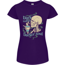 Dark Coffee Darker Soul Skull Womens Petite Cut T-Shirt Purple