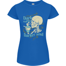 Dark Coffee Darker Soul Skull Womens Petite Cut T-Shirt Royal Blue