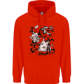 Dark Magic Black Voodoo Magic Mushrooms Childrens Kids Hoodie Bright Red