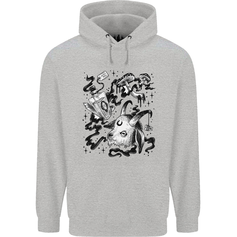 Dark Magic Black Voodoo Magic Mushrooms Childrens Kids Hoodie Sports Grey