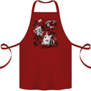 Dark Magic Black Voodoo Magic Mushrooms Cotton Apron 100% Organic Maroon