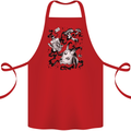 Dark Magic Black Voodoo Magic Mushrooms Cotton Apron 100% Organic Red