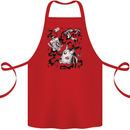 Dark Magic Black Voodoo Magic Mushrooms Cotton Apron 100% Organic Red