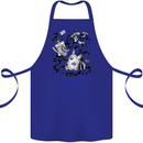 Dark Magic Black Voodoo Magic Mushrooms Cotton Apron 100% Organic Royal Blue
