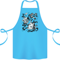 Dark Magic Black Voodoo Magic Mushrooms Cotton Apron 100% Organic Turquoise