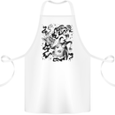 Dark Magic Black Voodoo Magic Mushrooms Cotton Apron 100% Organic White