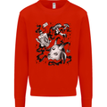 Dark Magic Black Voodoo Magic Mushrooms Kids Sweatshirt Jumper Bright Red