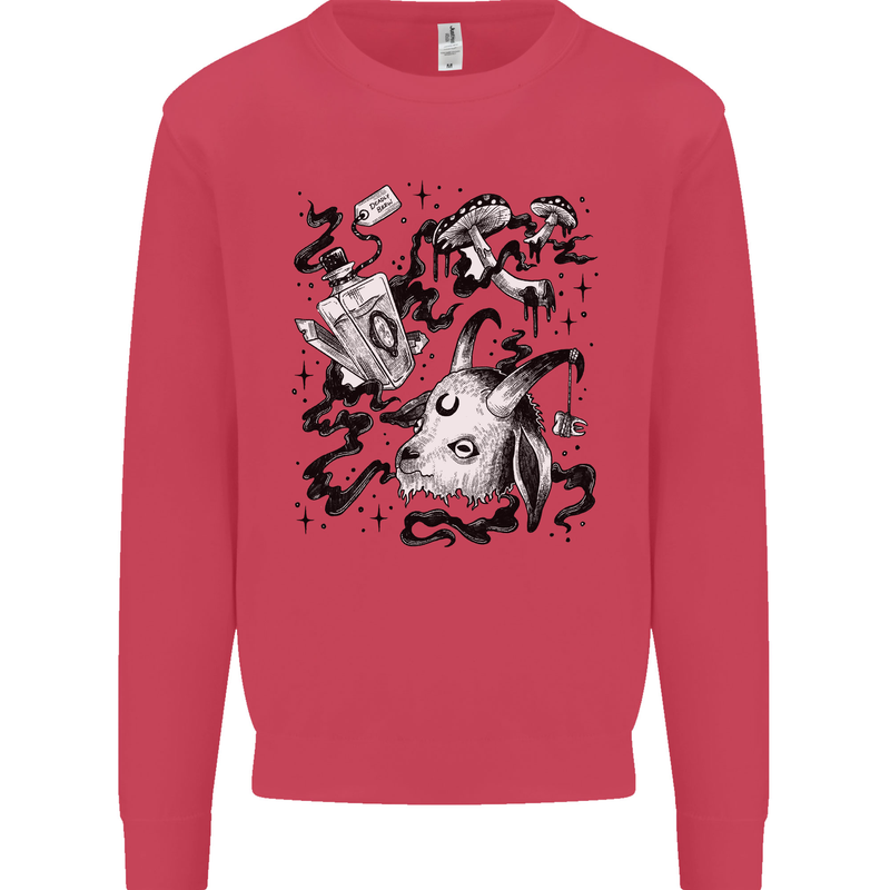 Dark Magic Black Voodoo Magic Mushrooms Kids Sweatshirt Jumper Heliconia
