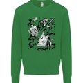 Dark Magic Black Voodoo Magic Mushrooms Kids Sweatshirt Jumper Irish Green