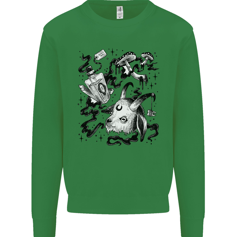 Dark Magic Black Voodoo Magic Mushrooms Kids Sweatshirt Jumper Irish Green