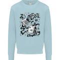 Dark Magic Black Voodoo Magic Mushrooms Kids Sweatshirt Jumper Light Blue