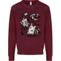 Dark Magic Black Voodoo Magic Mushrooms Kids Sweatshirt Jumper Maroon