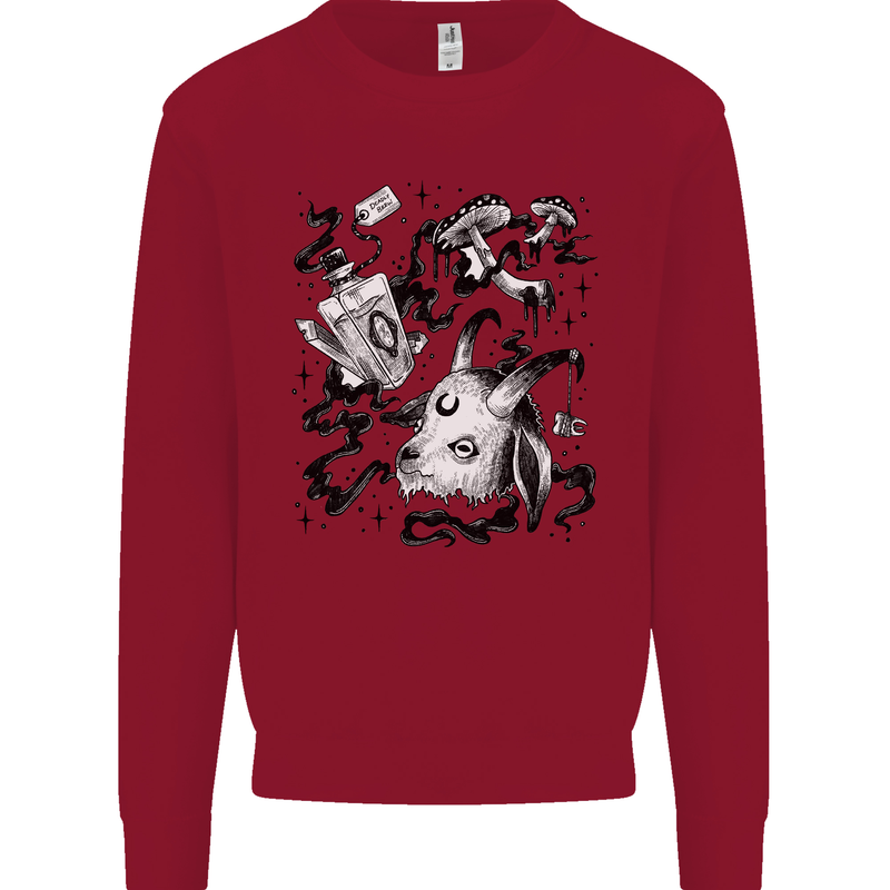 Dark Magic Black Voodoo Magic Mushrooms Kids Sweatshirt Jumper Red