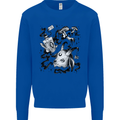 Dark Magic Black Voodoo Magic Mushrooms Kids Sweatshirt Jumper Royal Blue