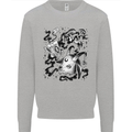 Dark Magic Black Voodoo Magic Mushrooms Kids Sweatshirt Jumper Sports Grey