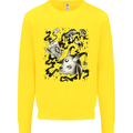 Dark Magic Black Voodoo Magic Mushrooms Kids Sweatshirt Jumper Yellow