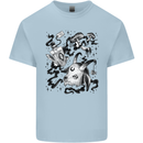 Dark Magic Black Voodoo Magic Mushrooms Kids T-Shirt Childrens Light Blue