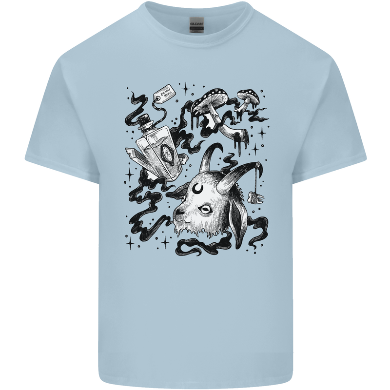 Dark Magic Black Voodoo Magic Mushrooms Kids T-Shirt Childrens Light Blue