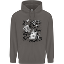 Dark Magic Black Voodoo Magic Mushrooms Mens 80% Cotton Hoodie Charcoal