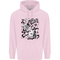 Dark Magic Black Voodoo Magic Mushrooms Mens 80% Cotton Hoodie Light Pink