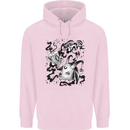Dark Magic Black Voodoo Magic Mushrooms Mens 80% Cotton Hoodie Light Pink
