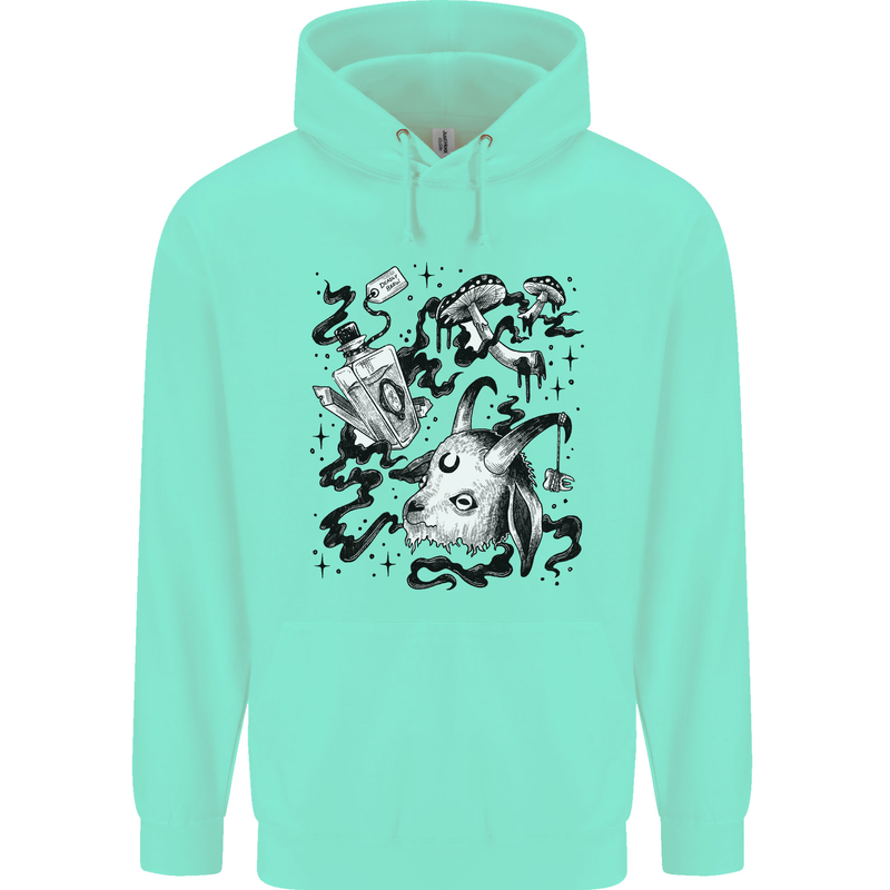 Dark Magic Black Voodoo Magic Mushrooms Mens 80% Cotton Hoodie Peppermint