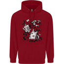 Dark Magic Black Voodoo Magic Mushrooms Mens 80% Cotton Hoodie Red