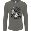 Dark Magic Black Voodoo Magic Mushrooms Mens Long Sleeve T-Shirt Charcoal