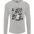 Dark Magic Black Voodoo Magic Mushrooms Mens Long Sleeve T-Shirt Sports Grey