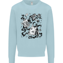 Dark Magic Black Voodoo Magic Mushrooms Mens Sweatshirt Jumper Light Blue