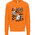 Dark Magic Black Voodoo Magic Mushrooms Mens Sweatshirt Jumper Orange