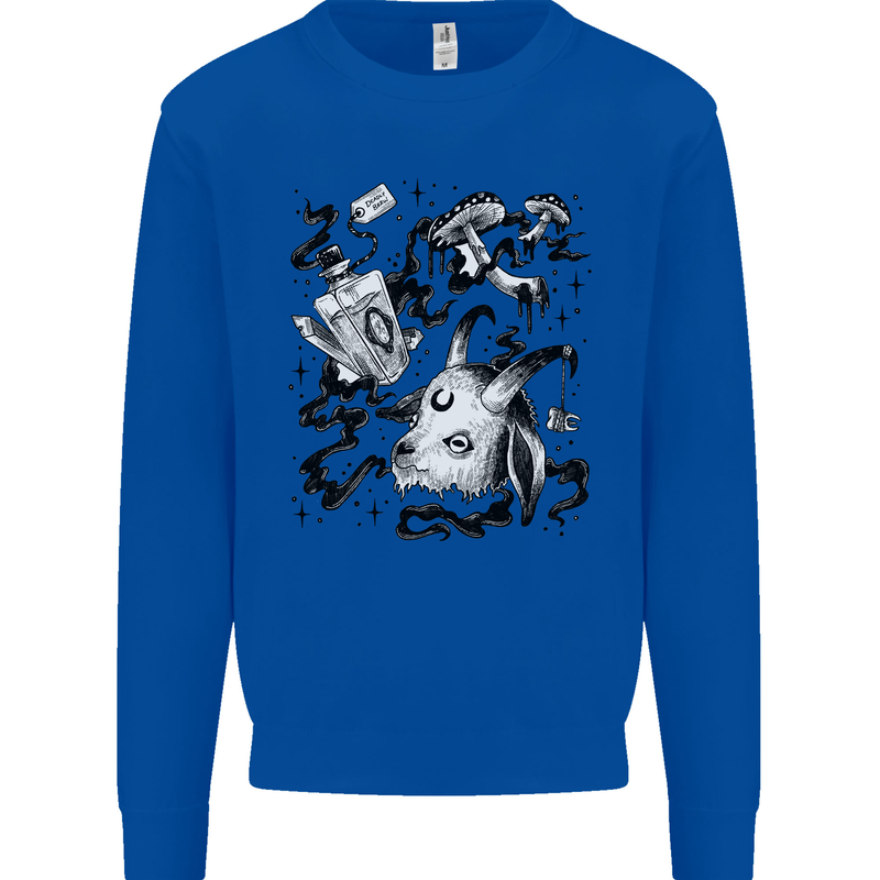 Dark Magic Black Voodoo Magic Mushrooms Mens Sweatshirt Jumper Royal Blue