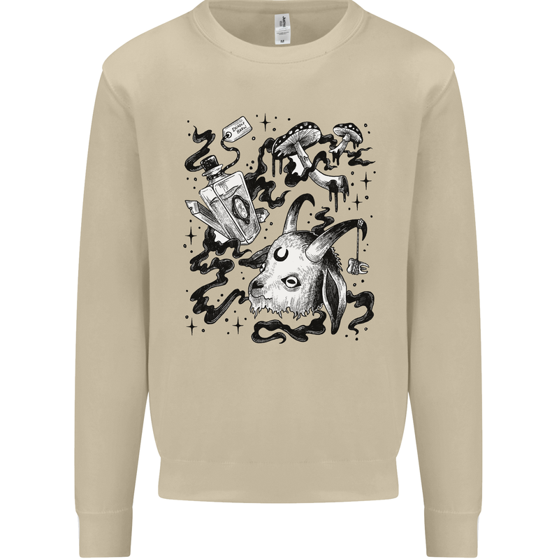 Dark Magic Black Voodoo Magic Mushrooms Mens Sweatshirt Jumper Sand