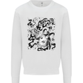 Dark Magic Black Voodoo Magic Mushrooms Mens Sweatshirt Jumper White