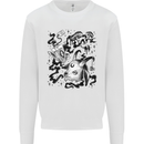 Dark Magic Black Voodoo Magic Mushrooms Mens Sweatshirt Jumper White
