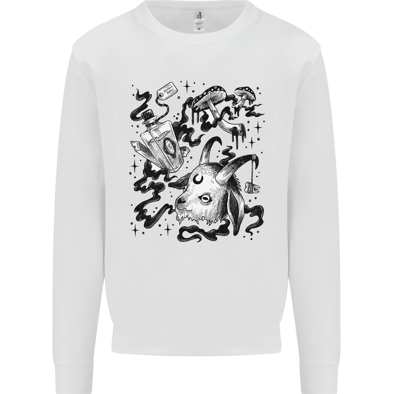 Dark Magic Black Voodoo Magic Mushrooms Mens Sweatshirt Jumper White
