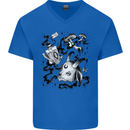 Dark Magic Black Voodoo Magic Mushrooms Mens V-Neck Cotton T-Shirt Royal Blue