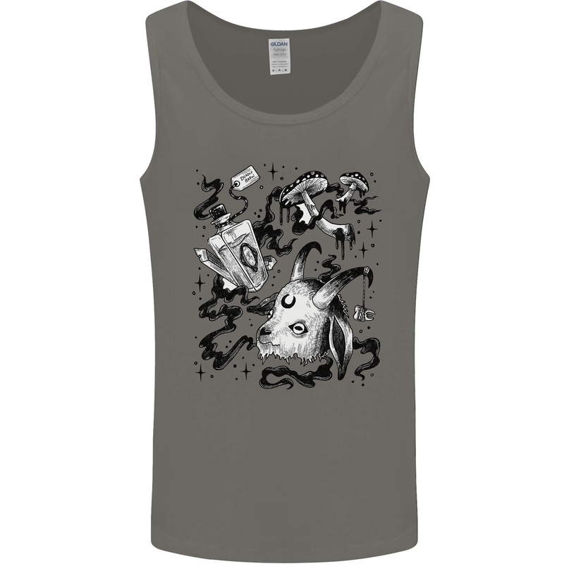 Dark Magic Black Voodoo Magic Mushrooms Mens Vest Tank Top Charcoal