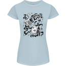 Dark Magic Black Voodoo Magic Mushrooms Womens Petite Cut T-Shirt Light Blue