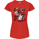 Dark Magic Black Voodoo Magic Mushrooms Womens Petite Cut T-Shirt Red