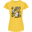 Dark Magic Black Voodoo Magic Mushrooms Womens Petite Cut T-Shirt Yellow