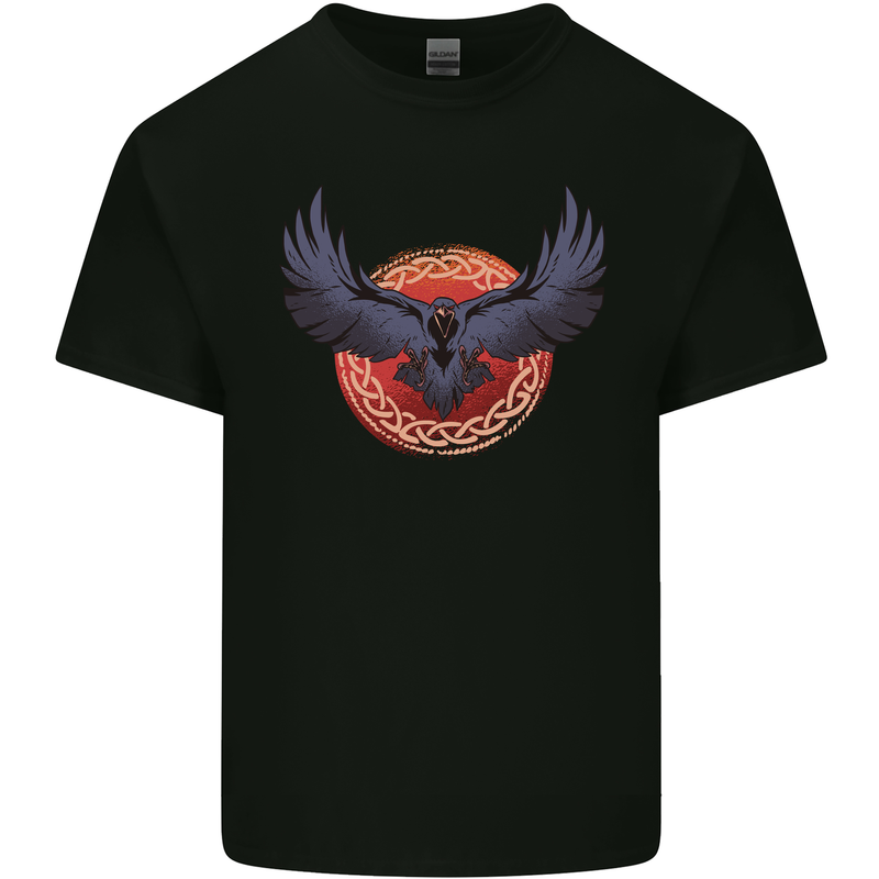 Dark Raven Norse Vikings Kids T-Shirt Childrens Black