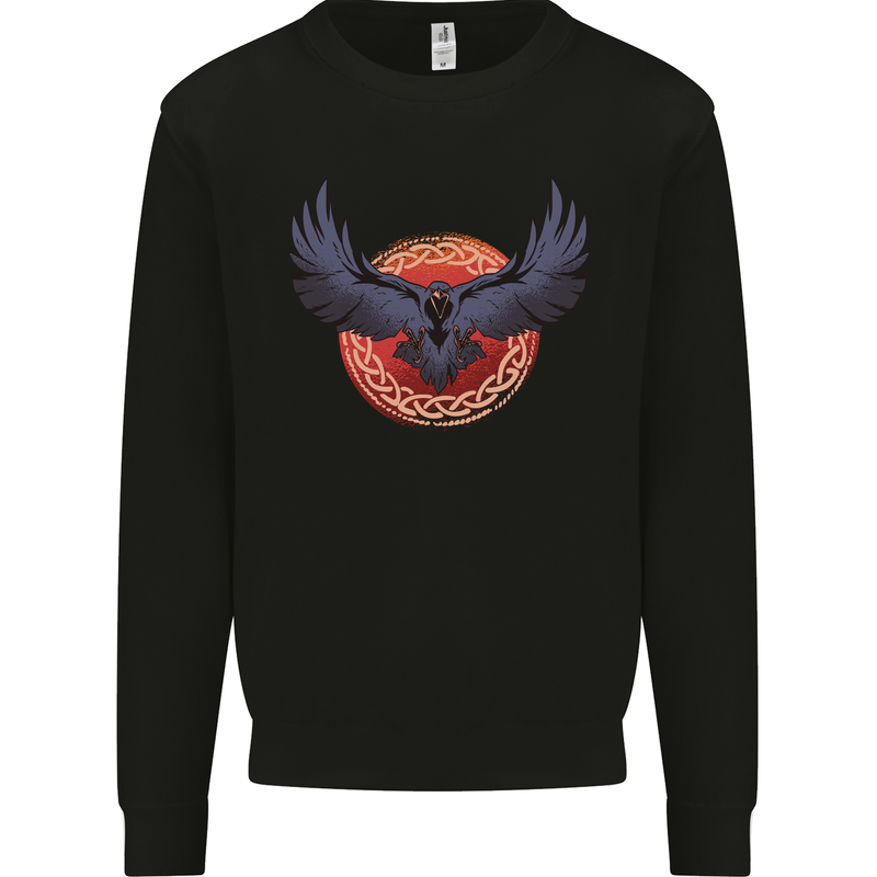 Dark Raven Norse Vikings Mens Sweatshirt Jumper Black