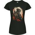 Dark Samurai Fantasy Warrior Womens Petite Cut T-Shirt Black